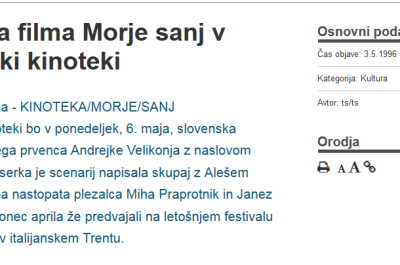 STA Premiera Filma Morje Sanj V Slovenski Kinoteki(1)